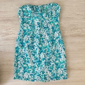 Floral Strapless Corset Mini Dress